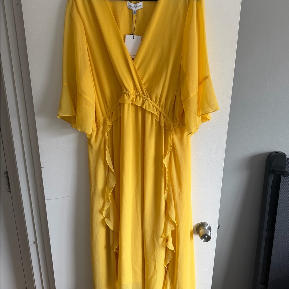 Gibson Latimer Yellow High Low Dress